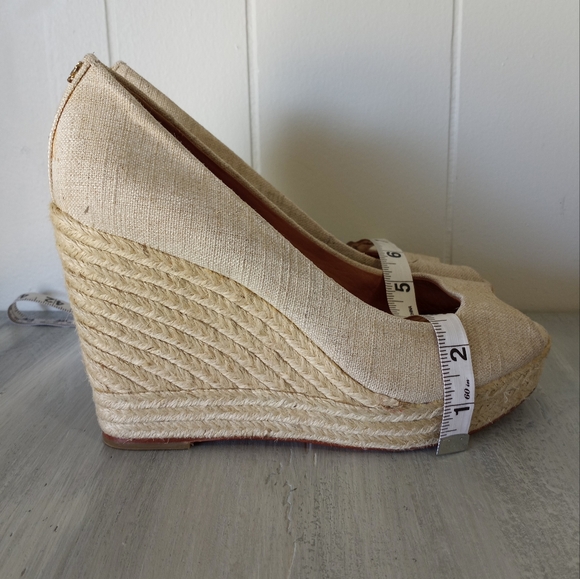 Coach Milan Linen Espadrille Wedges Women's Size 9 - Picture 15 of 16